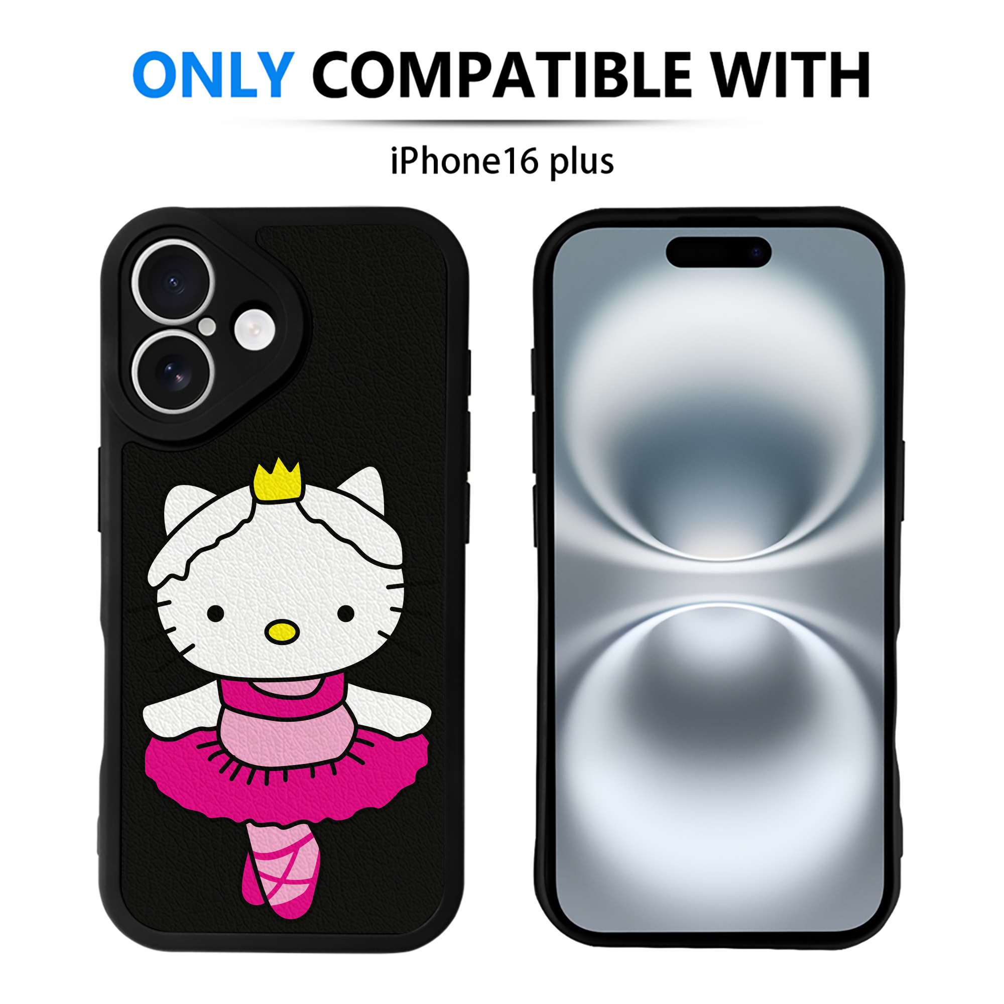 （画像用） Hello Kitty ハローキティ 【iPhone 16シリーズ対応】シリコンスマホケース（レザー調） 材質：シリコン
